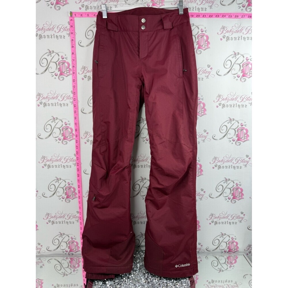 Columbia ski pants snow pants omni heat tech burgundy  Maroon Ski Snow Pants